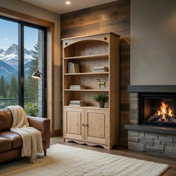 Bibliothèque 2 portes bois...