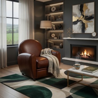 Fauteuil club cuir basane...