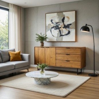 Buffet teck massif 2 portes...