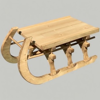 Table basse montagne luge bois
