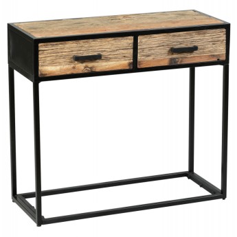 console 2 tiroirs teck massif