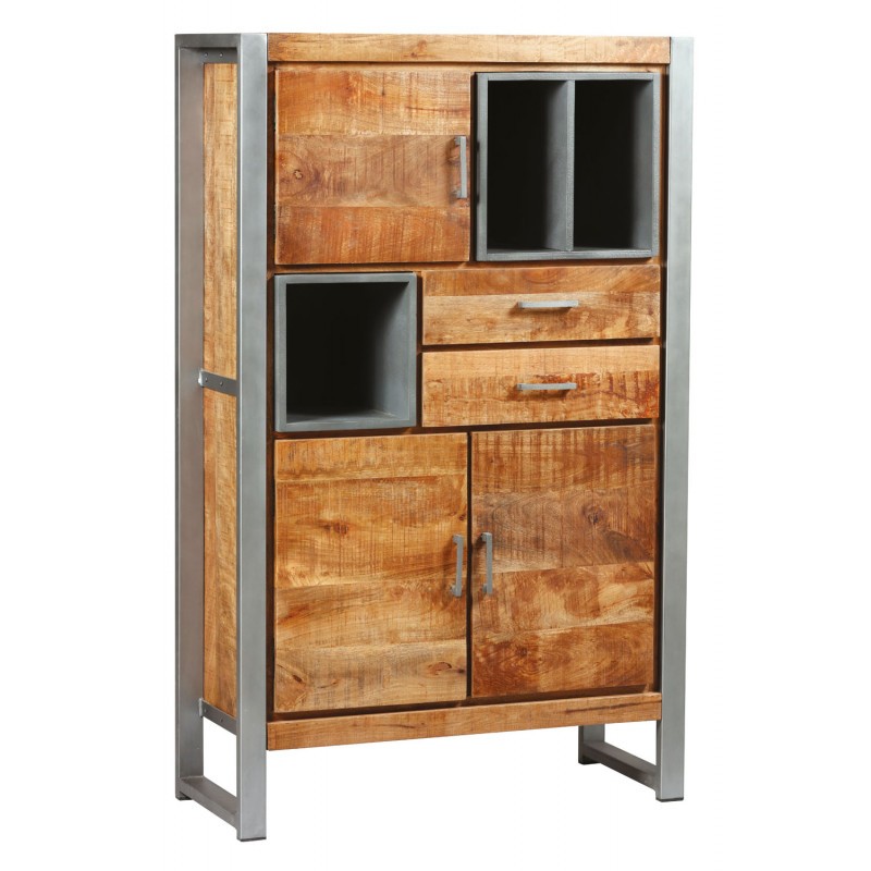 Petite armoire 3 portes 2 tiroirs en palissandre n,