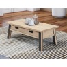 Table basse pied métal 1 tiroir chêne Table basse pied métal 1 tiroir chêne