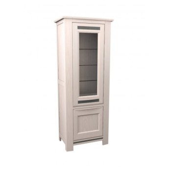 Colonne 2 portes façade en courbe chêne et incrustation céramique