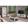 Meuble TV 2 porte façade en chêne et incrustation HPL Meuble TV 2 porte façade en chêne et incrustation HPL