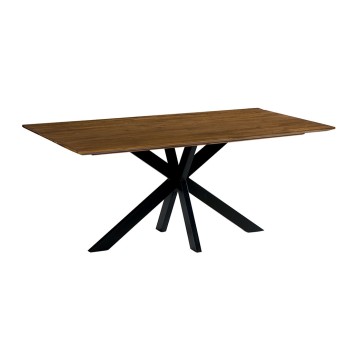 Table pied central teck massif