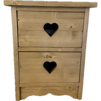 Chevet 2 tiroirs cœur...