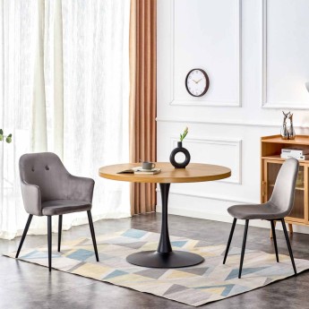 Table ronde bois MDF pied...