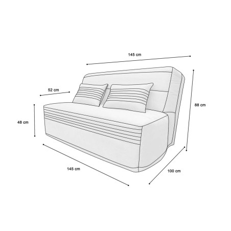 Banquette convertible BZ Charlotte 140