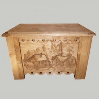 Petit coffre décor village...