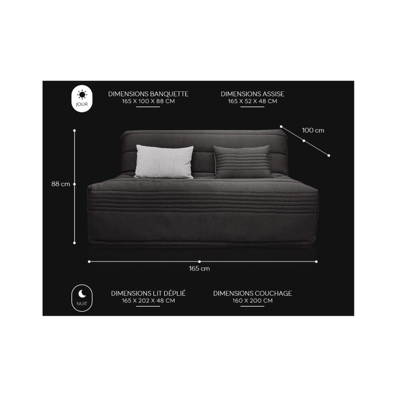 Banquette convertible BZ Charlotte 160