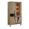 Vitrine chêne et métal 4 portes 1 niche avec éclairage Vitrine chêne et métal 4 portes 1 niche avec éclairage