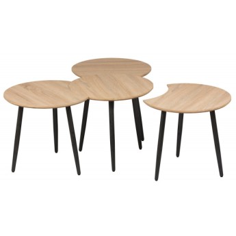 Table basse bois, lot de 4