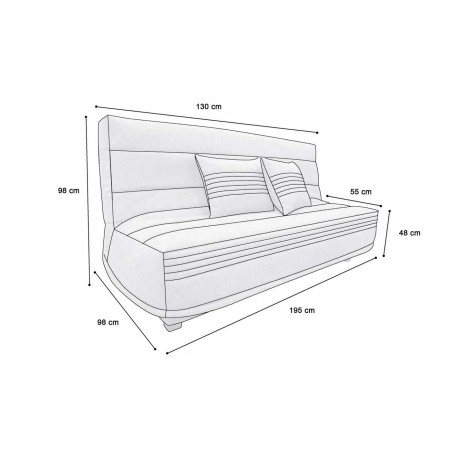 Banquette convertible clic-clac Camille couchage130