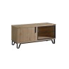 Meuble TV chêne et métal 1 porte 1 niche Meuble TV chêne et métal 1 porte 1 niche