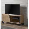 Meuble TV chêne et métal 1 porte 1 niche Meuble TV chêne et métal 1 porte 1 niche