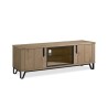 Meuble TV chêne et métal 2 portes 1 niche Meuble TV chêne et métal 2 portes 1 niche
