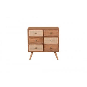 Commode acacia 6 tiroirs