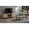 Meuble TV chêne et métal 2 portes 1 niche Meuble TV chêne et métal 2 portes 1 niche