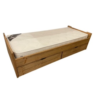 Lit montagne sapin massif ciré