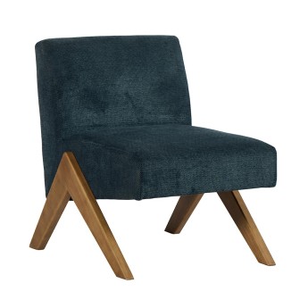 Fauteuil tissu pieds bois