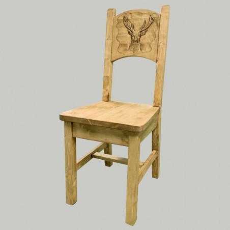 chaise sapin Louis avec sculpture