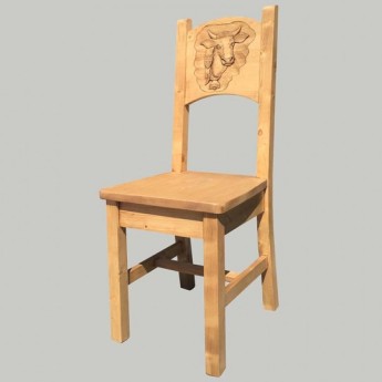 chaise sapin Louis avec sculpture