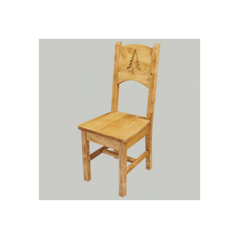 chaise sapin Louis avec sculpture