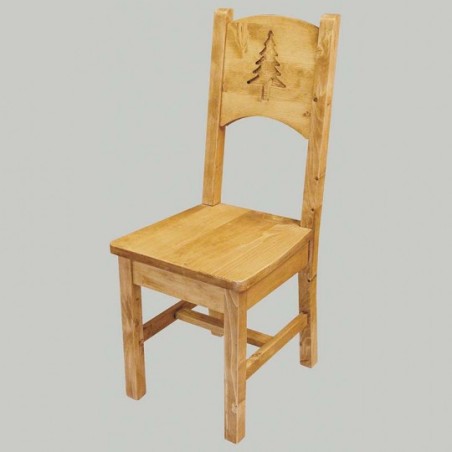 chaise sapin Louis avec sculpture