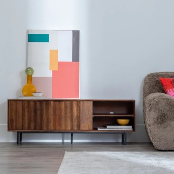 Meuble TV 2 portes bois de...