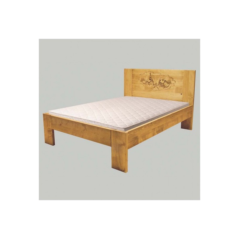 Lit Charles sapin massif ciré