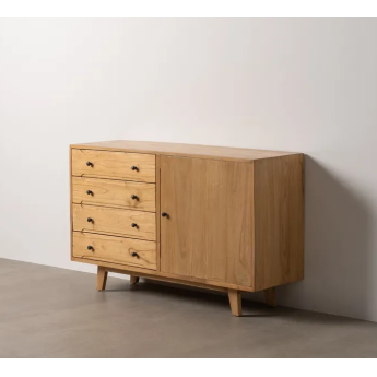 Buffet 1 porte 4 tiroirs en...