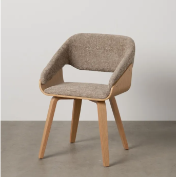 Chaise tissu marron bois de...
