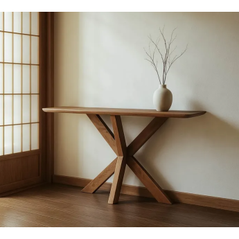 Console bois pied croix