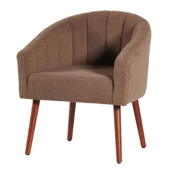 Fauteuil arrondi pieds bois